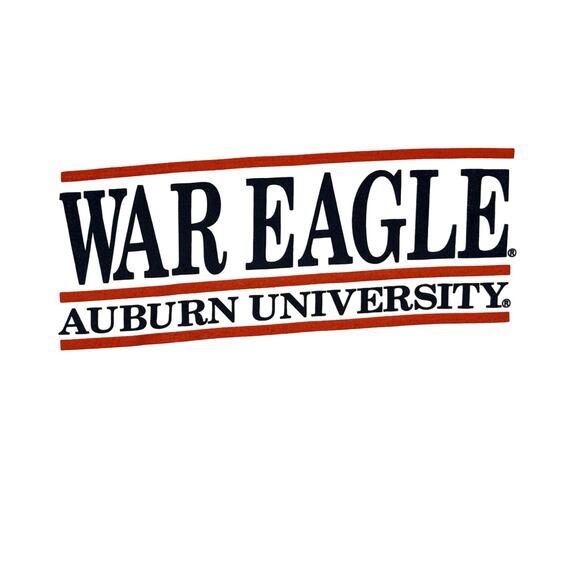 Auburn University War Eagle T-Shirt 2XL White Oversized College Graphic Tee - Picture 2 of 8